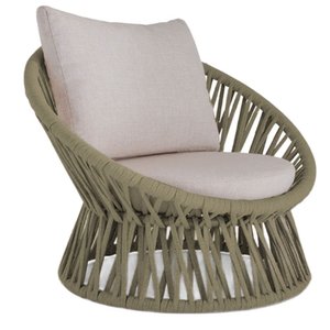 Poltrona Área Externa Monza Alumínio Pintura Corda Náutica