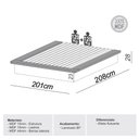 Ver imagem 4 de Kit Cama King 2,00m + 2 Mesas de Cabeceira Mdf Dalla Costa Cor:freijó
