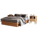 Ver imagem 1 de Kit Cama King 2,00m + 2 Mesas de Cabeceira Mdf Dalla Costa Cor:freijó