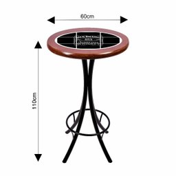 Conjunto Mesa Redonda Bistrô Azulejo Jack Daniels - Imbuia - 3