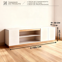 Ver imagem 5 de Rack Canadá com Rodapé 155cm para TV Byhouse