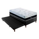 Ver imagem 1 de Cama Box c/Auxiliar Solteiro: Colchão Polar MasterPocket Diamond 28 + Base CRC Rústico Black(88x188)