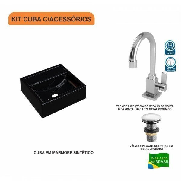 Kit Cuba Q32 com Torneira Luxo 1195 e Válvula Click 1 Pol. - 3