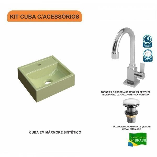 Kit Cuba Q32 com Torneira Luxo 1195 e Válvula Click 1 Pol. - 3
