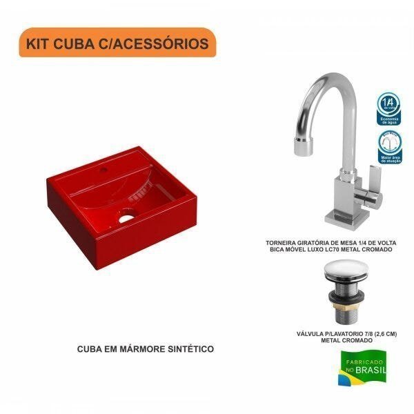Kit Cuba Q32 com Torneira Luxo 1195 e Válvula Click 1 Pol. - 3