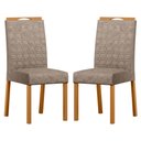 Ver imagem 1 de Conjunto com 2 Cadeiras de Jantar Estofada Mariah Ypê/camursa Marrom Lux - New Ceval 13054/311