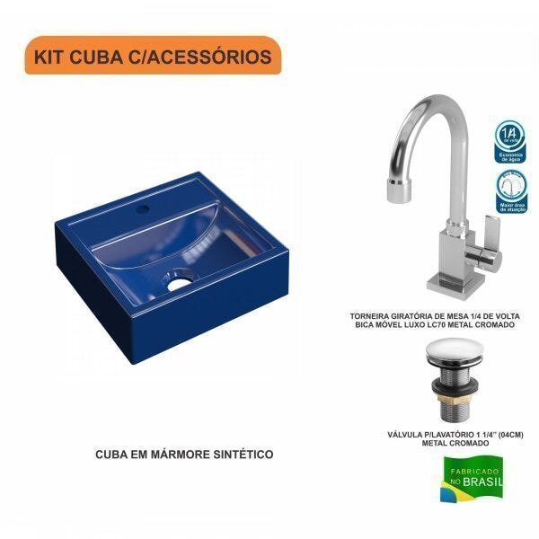 Kit Cuba Q32 com Torneira Luxo 1195 e Válvula Click 1 Pol. 1/2 - 3