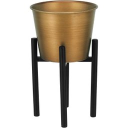 OCTAVE CACHEPÔ 25x15x15cm METAL DOURADO COM SUPORTE - 1