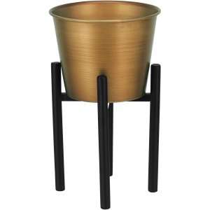 OCTAVE CACHEPÔ 25x15x15cm METAL DOURADO COM SUPORTE