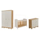 Ver imagem 2 de Quarto de Bebê Completo Berço, Guarda-Roupa e Cômoda MDF Mimo Espresso Móveis Bege/Off White/Amêndoa