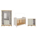 Ver imagem 4 de Quarto de Bebê Completo Berço, Guarda-Roupa e Cômoda MDF Mimo Espresso Móveis Bege/Off White/Amêndoa