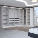 Ver imagem 5 de Guarda-roupa Casal Modulado Odisseia 11 Portas 4 Gavetas com Espelho Branco - Panorama Móveis