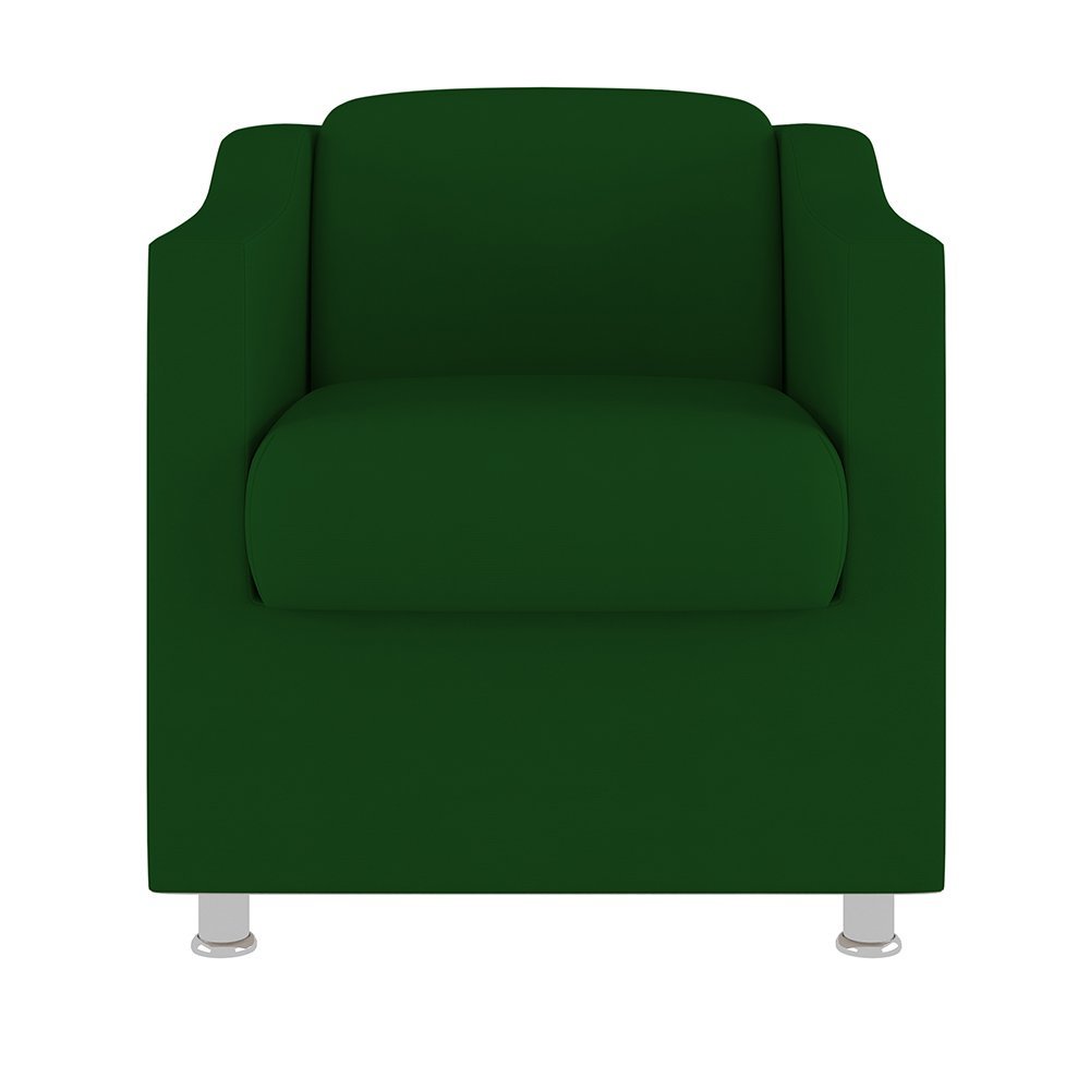 Cadeira Poltrona Decorativa Recepção Hospital Tecido Suede Cor:Verde - 3