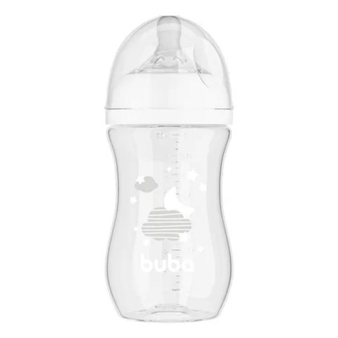 Mamadeira Buba Easy Flow Branco Nuvem Anticólica Kit 2 Peças