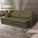 Ver imagem 2 de Sofá Decorativo Sala de Estar Marselha Retratil Manual 2 Lugares 175cm Couro Fendi - Mozzelar