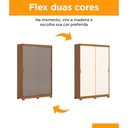 Ver imagem 4 de Guarda-Roupa Solteiro 02 Portas Deslizantes 2 Gavetas Lucca Marrom/Cinamomo/Off White/Avelã