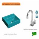 Ver imagem 3 de Kit Cuba Q32 com Torneira Luxo 1195 Metal 1/4 Volta