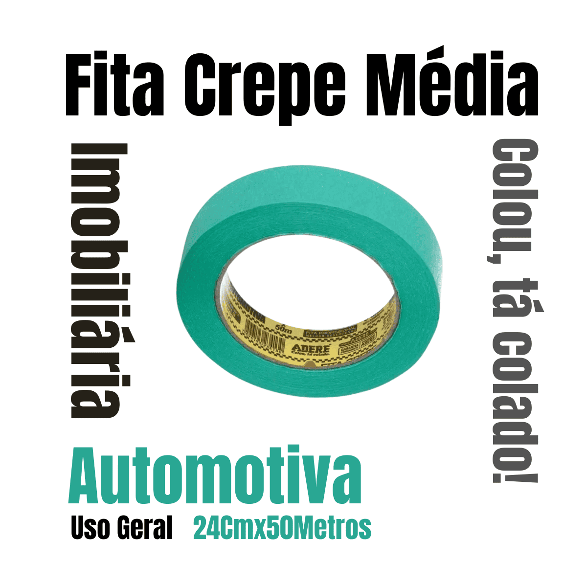 Kit Fita Crepe Media Verde 24x50 04 Unid Pintura Automotiva - 2