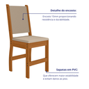 Ver imagem 3 de Conjunto 2 Cadeiras de Jantar Estofada Clara MDF Encosto Bege Rustica Reforçada:Freijo