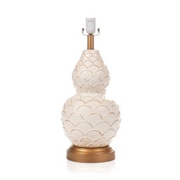 Abajur Porcelana Duas Esferas Branco - 2