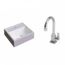 Ver imagem 2 de Kit Cuba Q32 com Torneira Luxo 1195 Metal 1/4 Volta