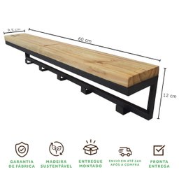 Kit Sapateira Sd 5001-60 + Cabideiro 5004 Preto - 6