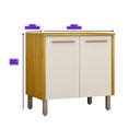 Ver imagem 3 de Balcão Cozinha 2 Portas Dália - Cinamomo/Off White - Cucina