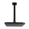 Ducha Abs 21 Cm Preto Fosco Quadrada C/ Cano de Teto 24 Cm - 2