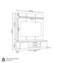 Ver imagem 4 de Conjunto Modular Painel Rack Been Mdp/mdf Tv até 75 Fita Led Canela/gris G77 - Gran Belo