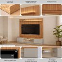 Ver imagem 3 de Conjunto Modular Painel Rack Been Mdp/mdf Tv até 75 Fita Led Canela/gris G77 - Gran Belo