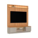 Ver imagem 2 de Conjunto Modular Painel Rack Been Mdp/mdf Tv até 75 Fita Led Canela/gris G77 - Gran Belo