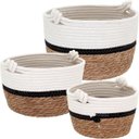 Ver imagem 1 de Kit 3 Cesta Home&Co Fibra Branco Cachepô Decorativo