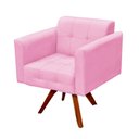 Ver imagem 7 de Kit 01 Namoradeira e 02 Poltronas Elisa Suede Rosa Bebê