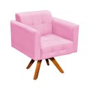 Ver imagem 3 de Kit 01 Namoradeira e 02 Poltronas Elisa Suede Rosa Bebê