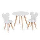 Ver imagem 2 de Kit Mesa 2 Cadeira Borboleta Design Infantil MDF Pinus Fosco:Branco