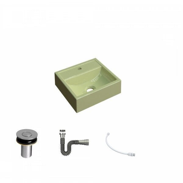 Kit Cuba Q32 com Válvula Click, Sifão Cromado e Flexível Compace - 2