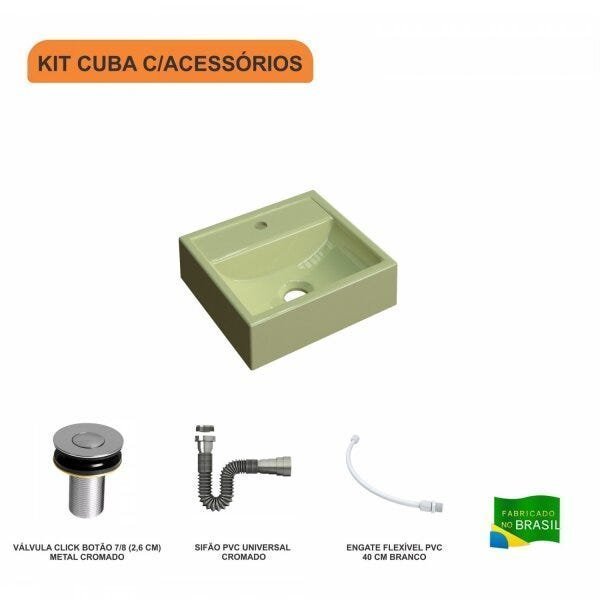 Kit Cuba Q32 com Válvula Click, Sifão Cromado e Flexível Compace - 3