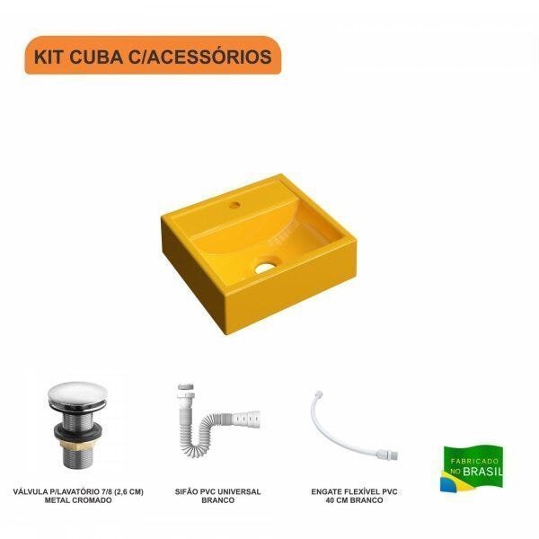 Kit Cuba Q32 com Válvula Click 01"G, Sifão PVC e Flexível Compace - 3