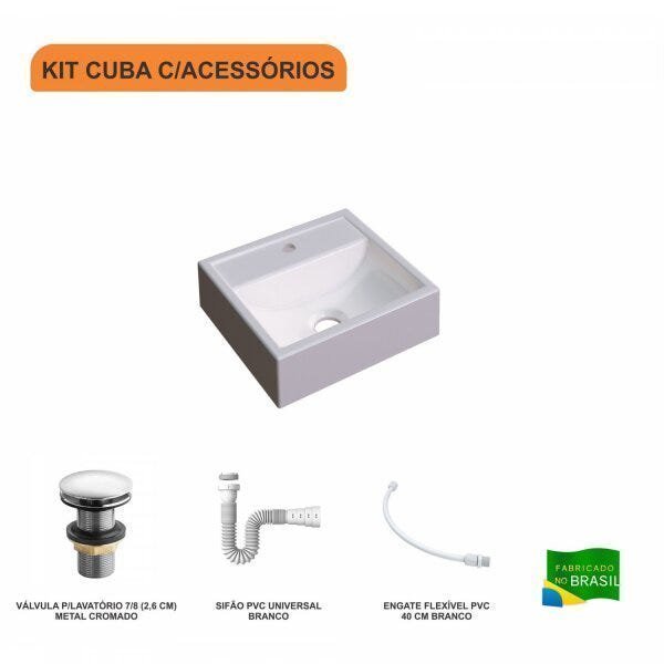 Kit Cuba Q32 com Válvula Click 01"G, Sifão PVC e Flexível Compace - 3