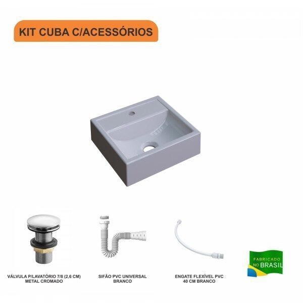 Kit Cuba Q32 com Válvula Click 01"G, Sifão PVC e Flexível Compace - 3