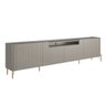 Rack para Sala 260cm com 4 Portas Brise Pés Metal 100% Mdf Cor:grigio com Dourado - 2