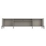 Rack para Sala 260cm com 4 Portas Brise Pés Metal 100% Mdf Cor:grigio com Dourado - 4