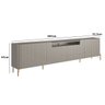 Rack para Sala 260cm com 4 Portas Brise Pés Metal 100% Mdf Cor:grigio com Dourado - 3
