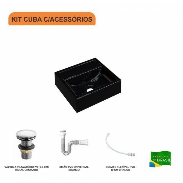 Kit Cuba Q32 com Válvula Click 01"G, Sifão PVC e Flexível Compace - 3