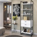 Ver imagem 1 de Roupeiro Cloe com Gavetas Branco Preto