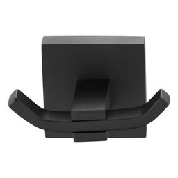 Cabide Duplo Preto Fosco Quadrado em Aço Inox - 2