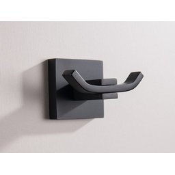 Cabide Duplo Preto Fosco Quadrado em Aço Inox - 3