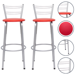 Kit 2 Banquetas para Balcão Flórida Prata Bistrô Ilhas Cozinha Gourmet Bares - 1