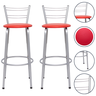 Kit 2 Banquetas para Balcão Flórida Prata Bistrô Ilhas Cozinha Gourmet Bares - 1
