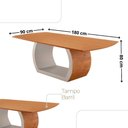 Ver imagem 4 de Mesa Zeus 180cm Tampo Laminado Canto Barril com 6 Cadeiras Jade Imbuia Natural